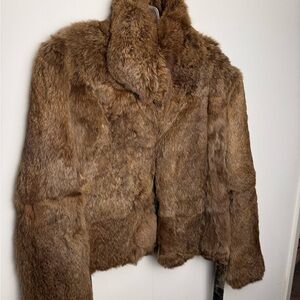 Women's Brown Rabbit Fur Jacket